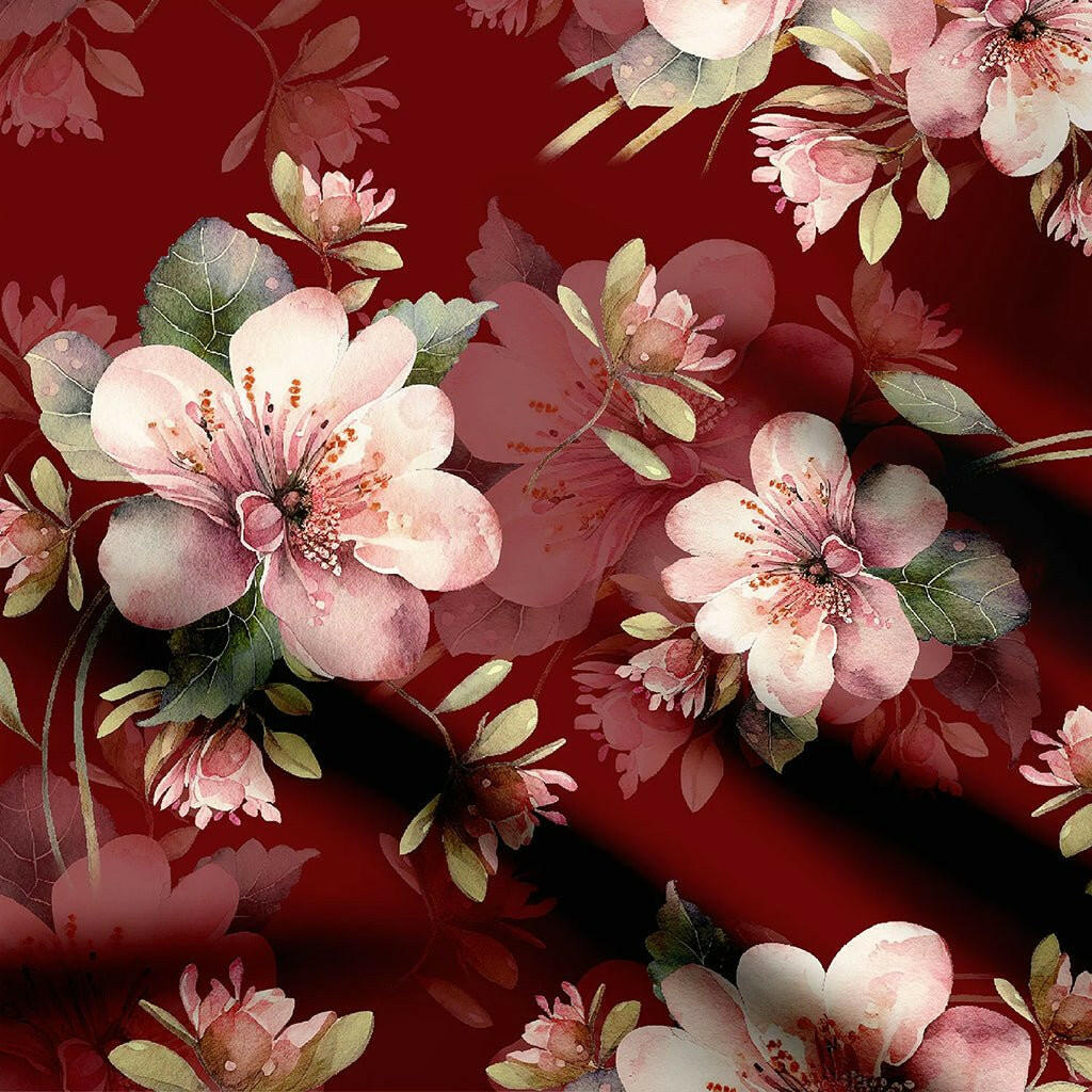 100% Cotton Red Floral Bedsheet - Homesignia