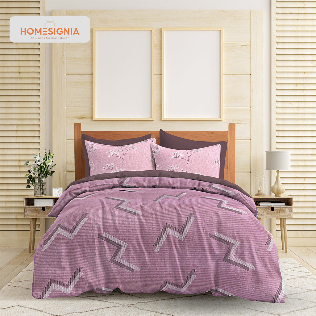 Luxury Pink Cotton King Size Bedsheet - Homesignia
