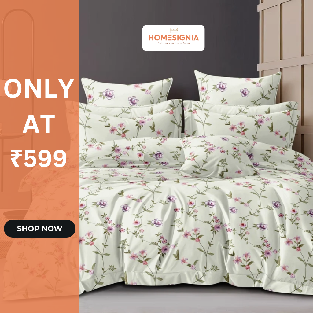 Sandstone Glow Double Bedsheet with 2 Pillow Covers - Homesignia