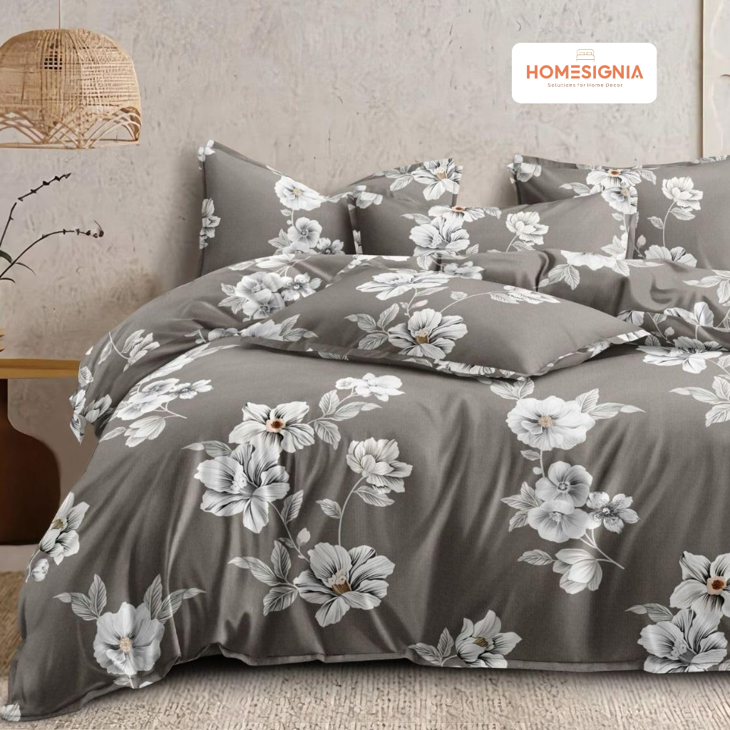 Glace Comfort Bloom Queen Bedsheet with 2 Pillow Covers - Homesignia