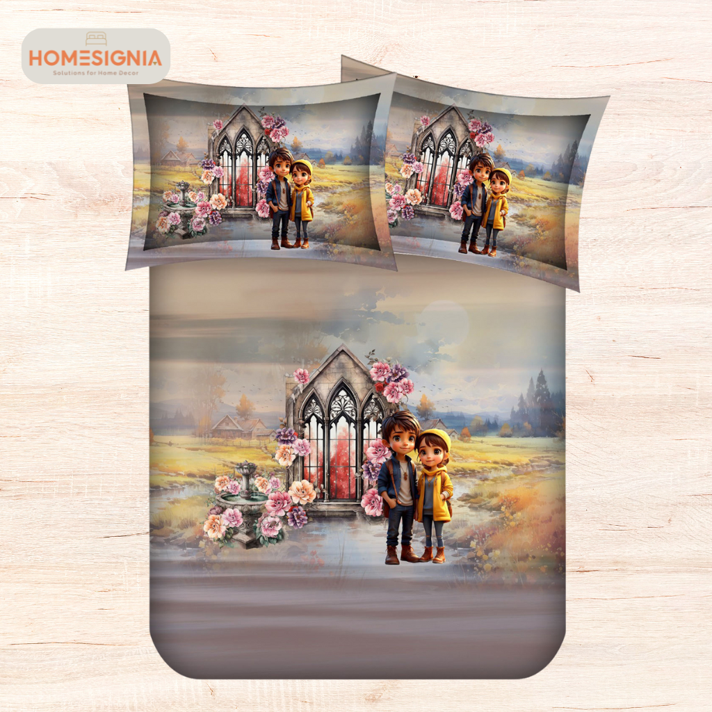 Fantasy Garden Gothic Bedsheet Set - King Size with Pillow Covers - Homesignia