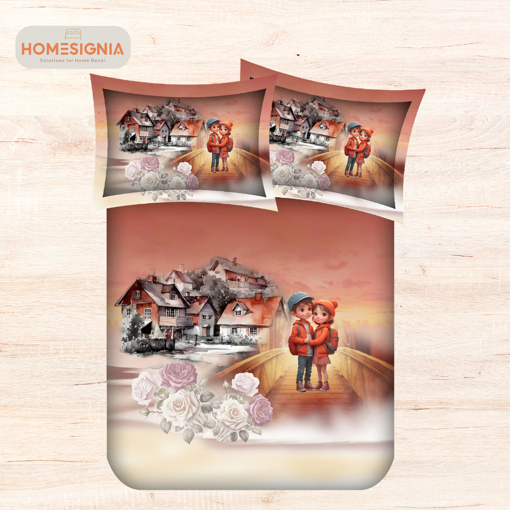 Enchanted Dreams Romantic Illustration Bedsheet Set - Homesignia