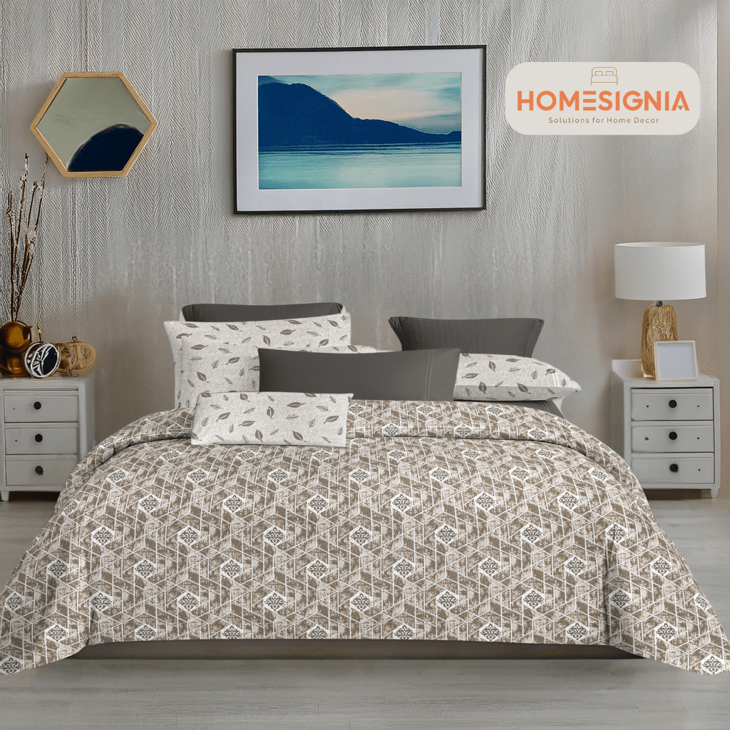 210 TC Mocha Fusion Brown King Size Bedsheet with 2 Pillow covers - Homesignia