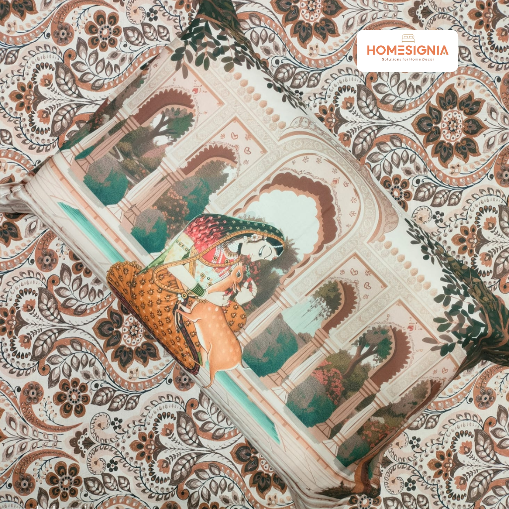 300 TC Golden Tusker Digital Bedsheet - Homesignia