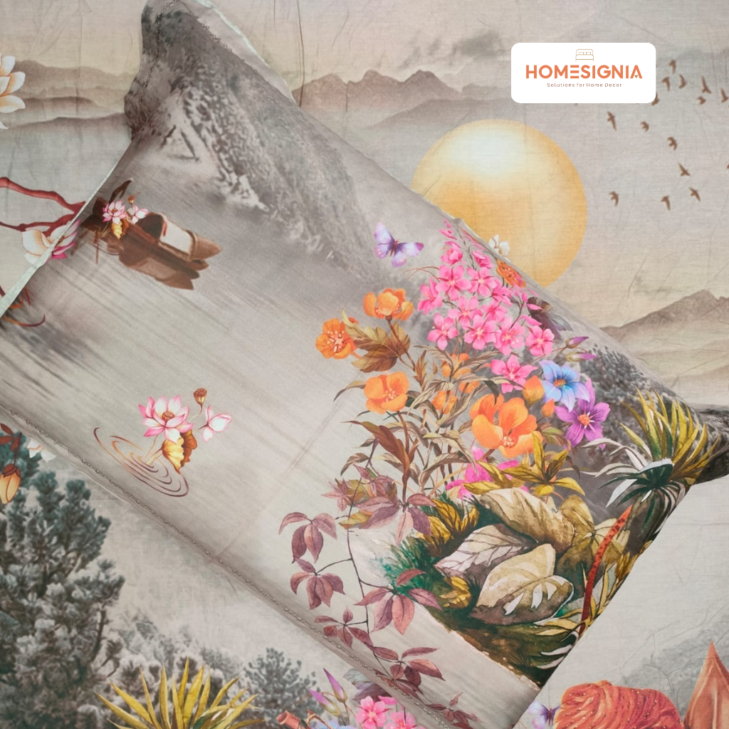 300 TC Serene Saga Digital Bedsheet - Homesignia