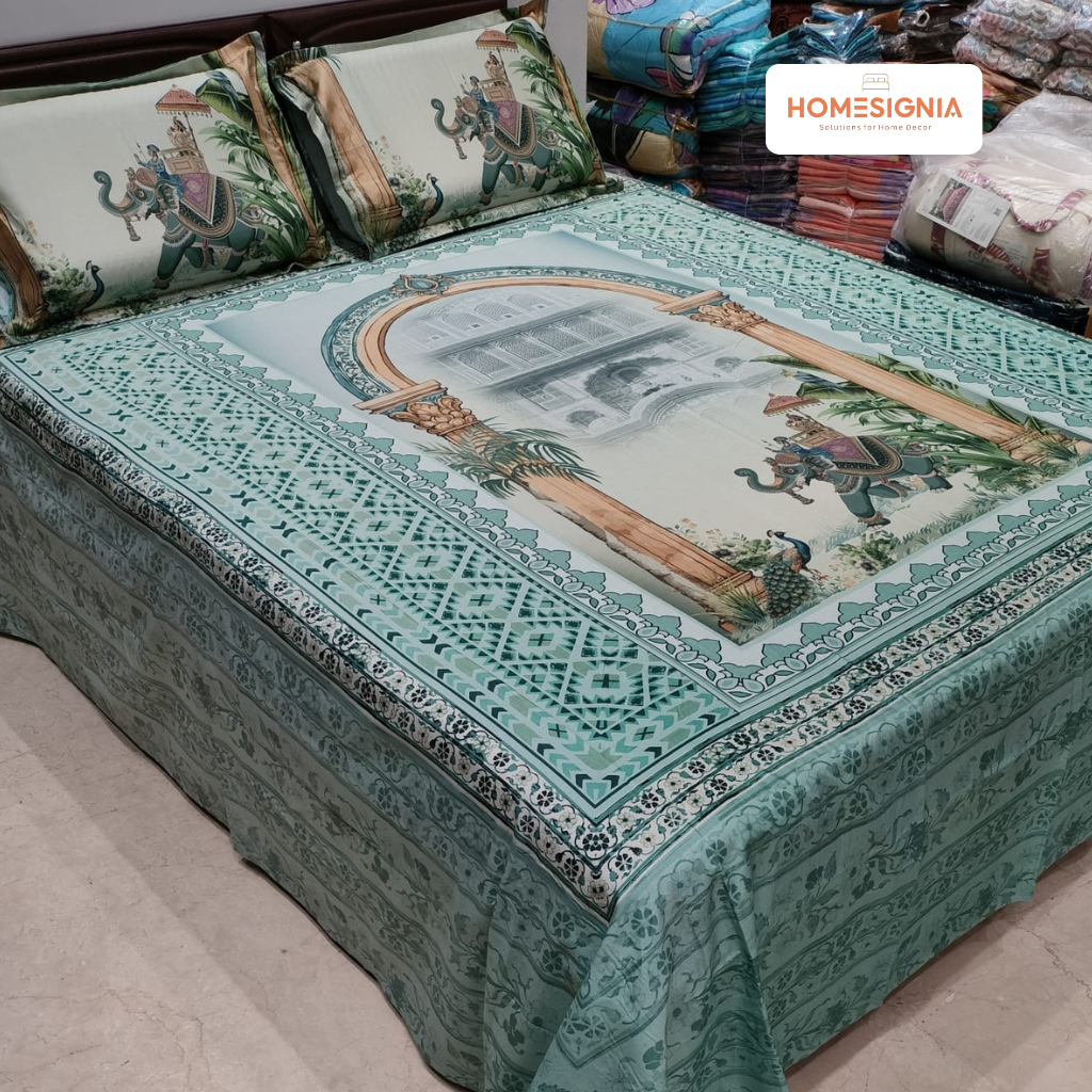 300 TC Emerald Gateway Digital Bedsheet - Homesignia