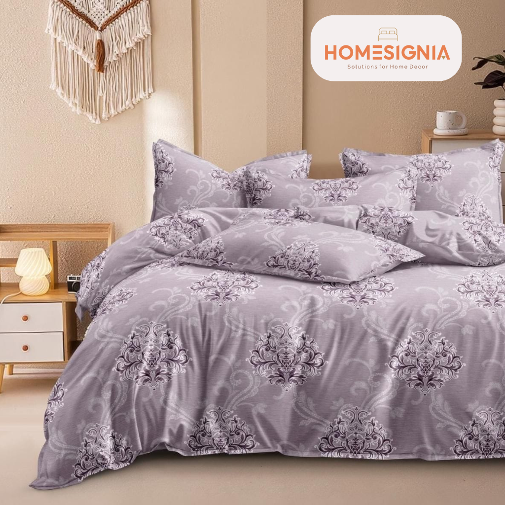 Royal Purple Cotton Blend Queen Bedsheet with 2 Pillow Covers - Homesignia