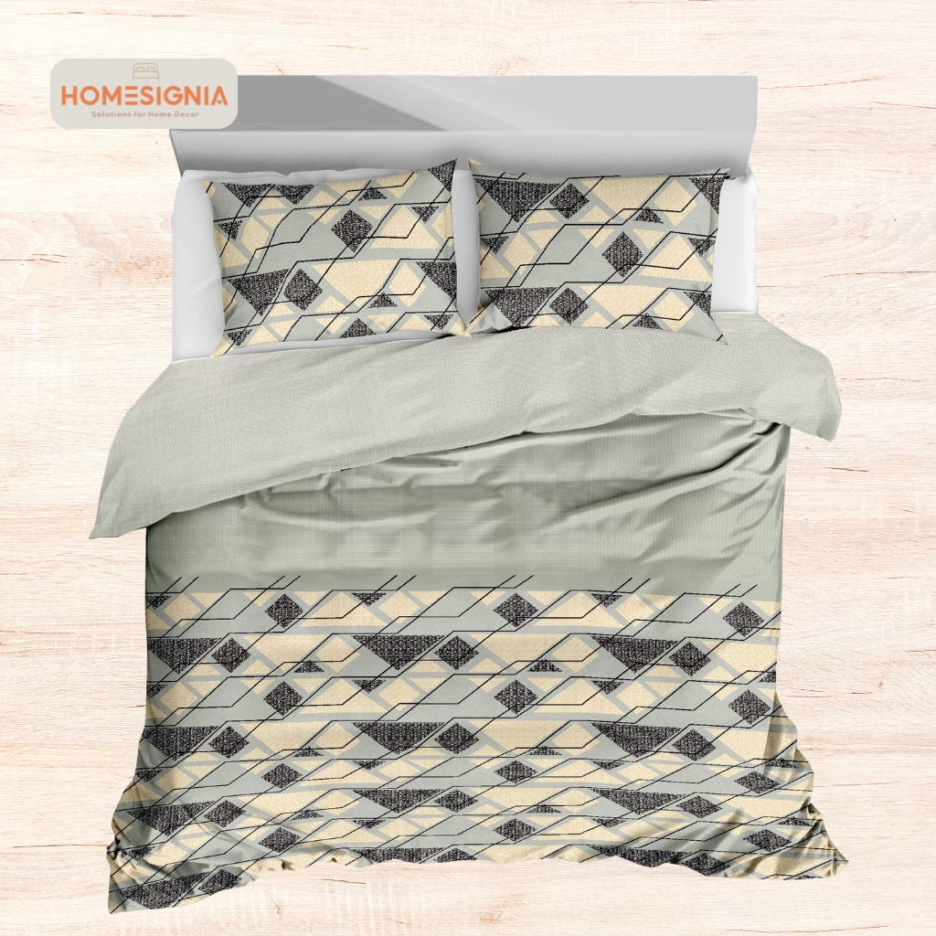 260 TC Midnight Elegance King Size Bedsheet with 2 Pillow covers - Homesignia