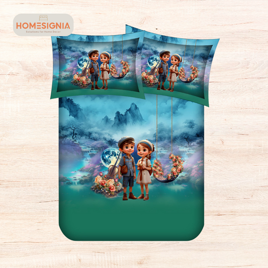 Digital Fairytale Adventure Illustration Bedsheet Set