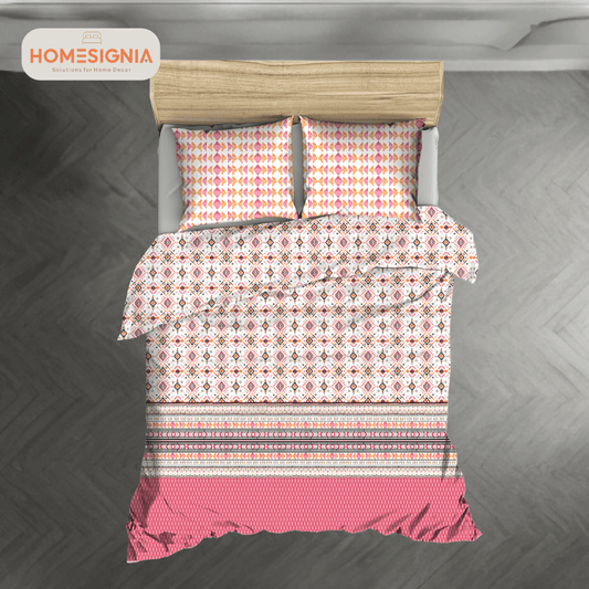 210 TC Geometric Multicolor Mix and Match King Size Bedsheet Set - Homesignia