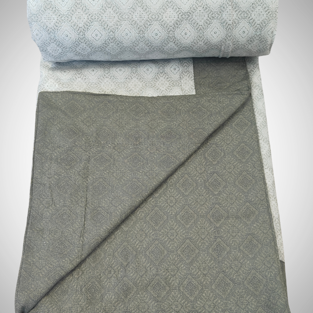 Grey Textured Reversible Double Cotton Dohar