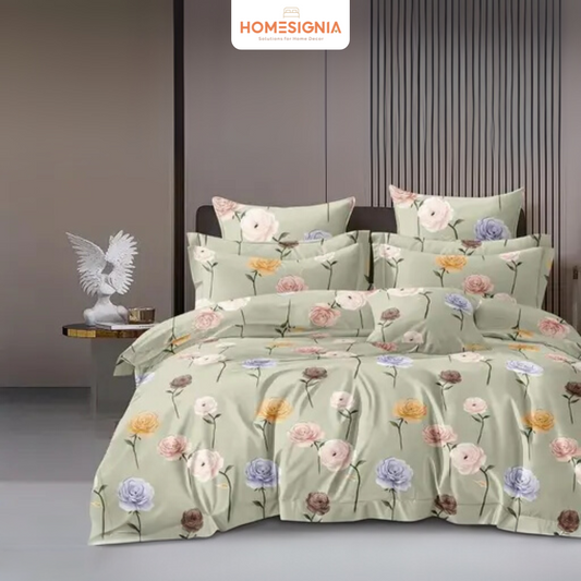 Pastel Bloom Elastic Bedsheet - Homesignia