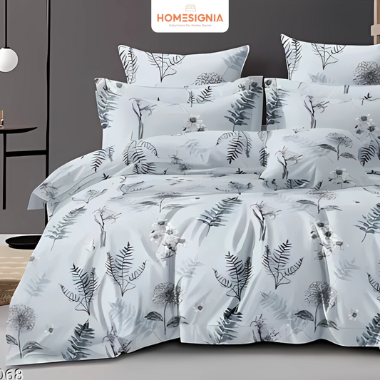 Monochrome Serenity Elastic King Bedsheet