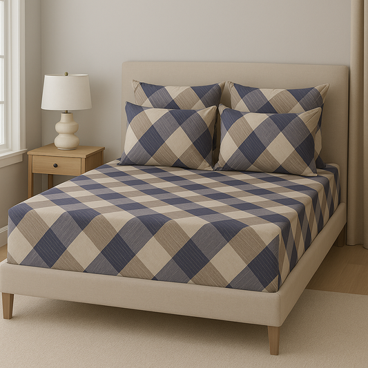 Urban Plaid Elastic Bedsheet - Homesignia