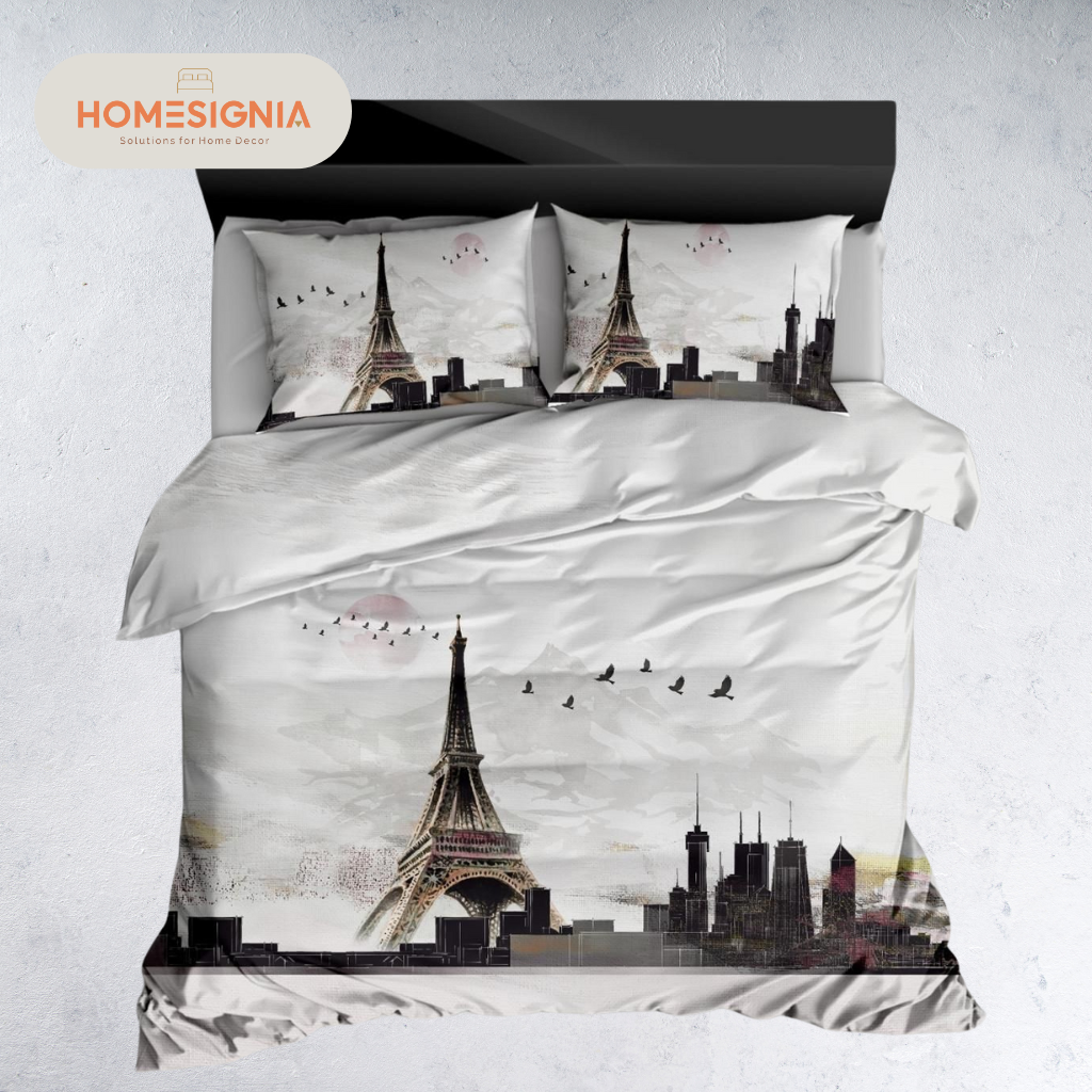 284 TC Digital Print  Eiffel Tower Bedding Set