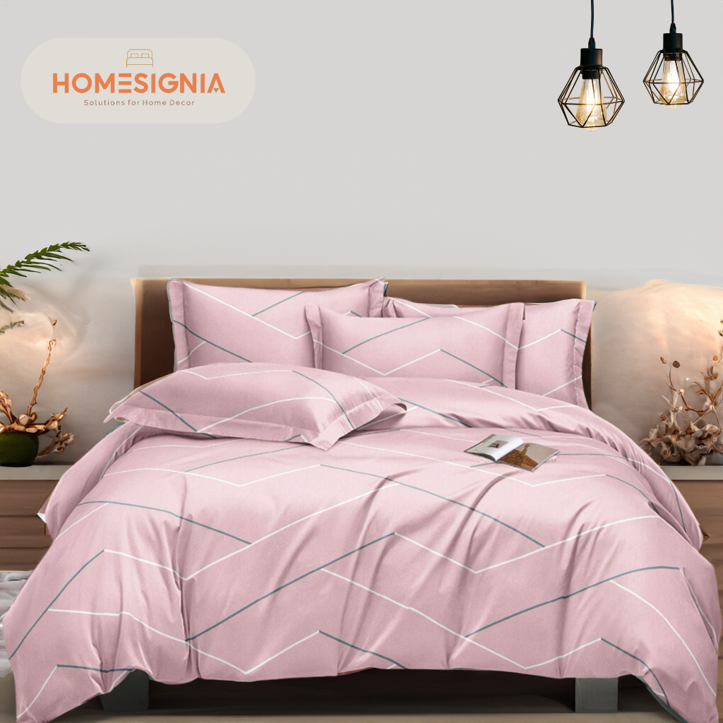 Plush Pink Double Bedsheet with 2 Pillow Covers