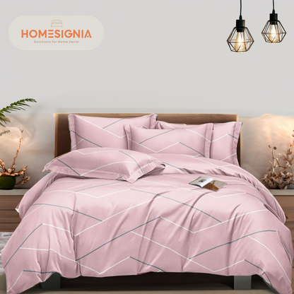 Plush Pink Double Bedsheet with 2 Pillow Covers